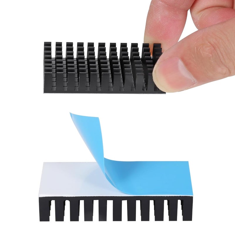 Manesi 5PCS Aluminum Heat Sink with Thermal Conductive Adhesive Tape, 50×25×10mm Heatsink Cooler for Cooling VRM GPU Stepper Driver 3D Printer Stepper Motor - Image 2